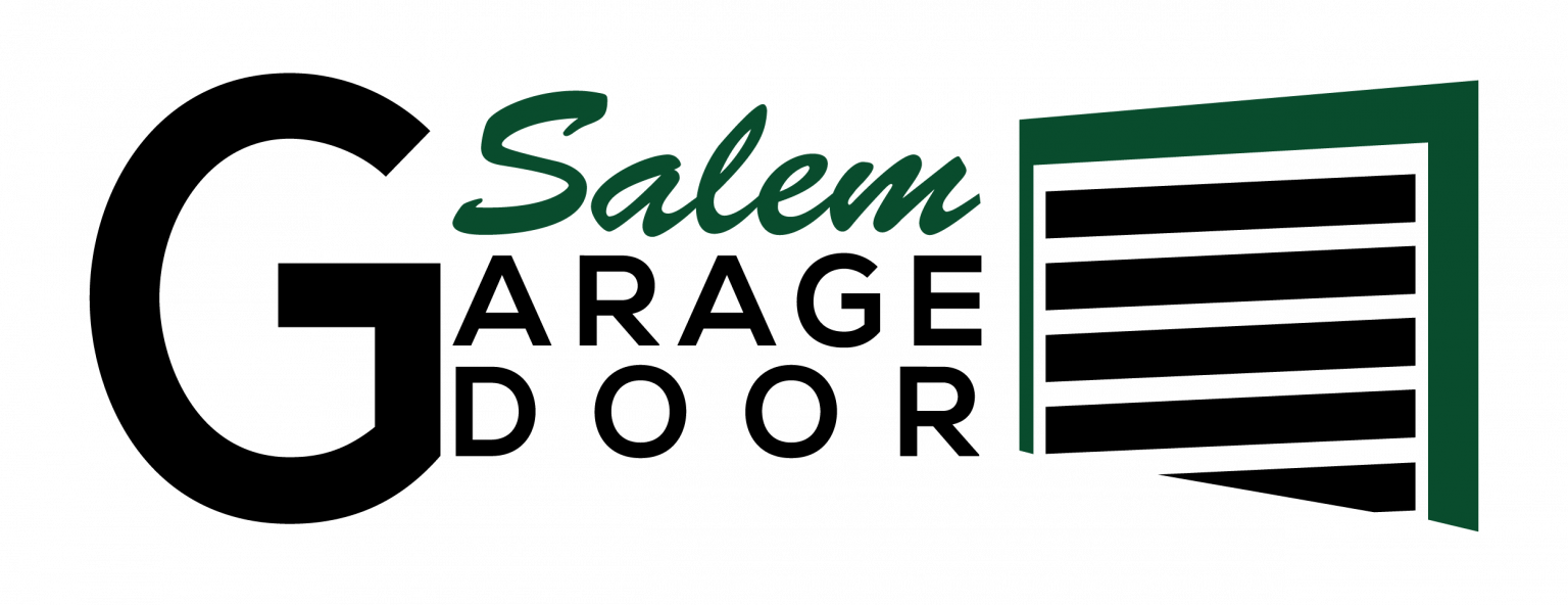 A green and black logo for salem garage door.